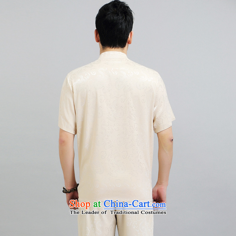 There is a property in the Chinese Tang dynasty Lung Men short-sleeved new dragon design Tang dynasty summer breathable T-shirt low national martial arts practitioners wearing a white T-shirt , L, with a story (wuyouwuyu) , , , shopping on the Internet