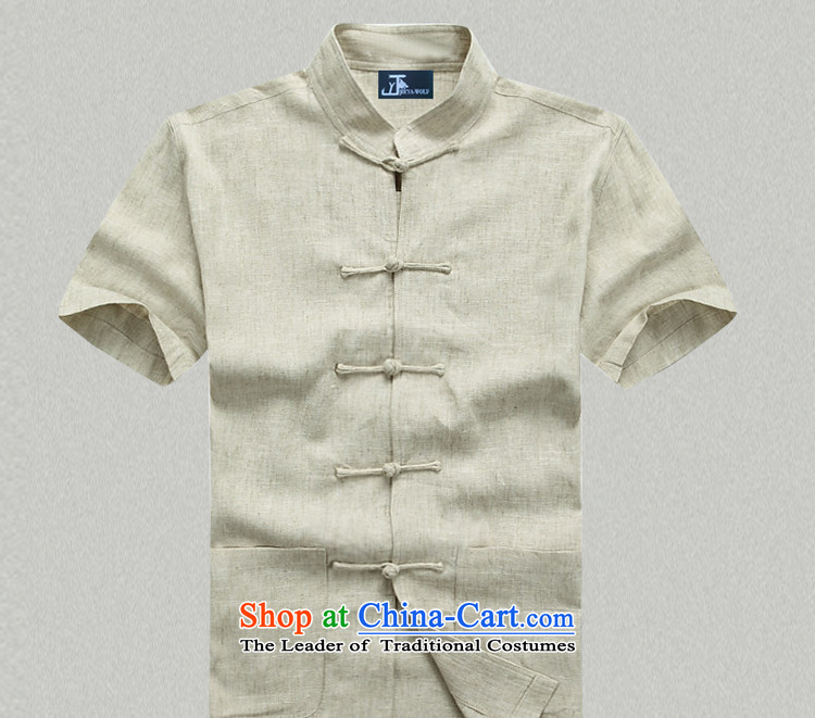 - Wolf JIEYA-WOLF, Tang dynasty men's short-sleeve kit summer linen solid color men Tang dynasty short-sleeve packaged cotton linen, hit the mine-set of pictures, prices, 185/XXL brand platters! The elections are supplied in the national character of distribution, so action, buy now enjoy more preferential! As soon as possible.