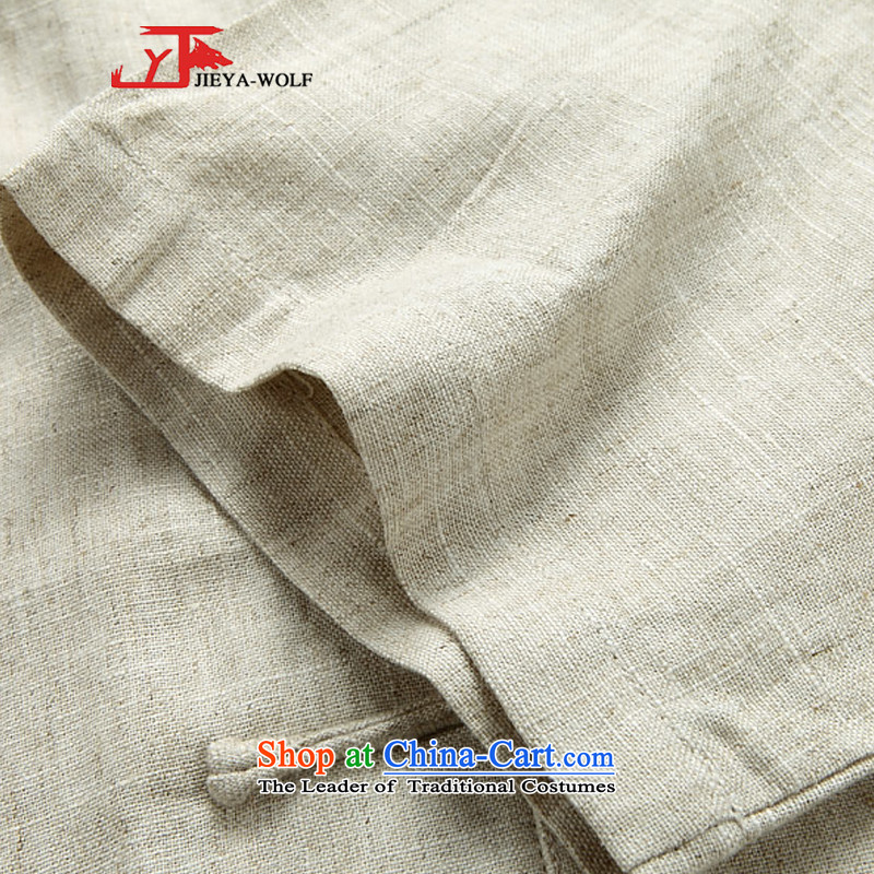 - Wolf JIEYA-WOLF, Tang dynasty men's short-sleeve kit summer linen solid color men Tang dynasty short-sleeve packaged cotton linen, hit the mine-A 185/XXL,JIEYA-WOLF,,, shopping on the Internet