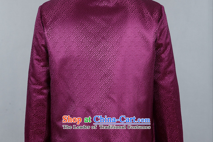 Beijing New European Men's Mock-Neck Tang dynasty shawl Chinese tunic Chinese Dress long-sleeved shirt clothing spring and fall jacket purple XL Photo, prices, brand platters! The elections are supplied in the national character of distribution, so action, buy now enjoy more preferential! As soon as possible.