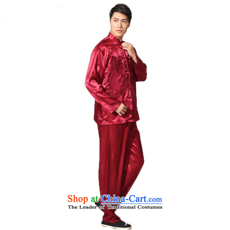 In accordance with the new fuser men pure color embroidered dragon shirt + Leisure pants retro sheikhs wind Tang Dynasty Package LGD/M0013# Magenta XL Photo, prices, brand platters! The elections are supplied in the national character of distribution, so action, buy now enjoy more preferential! As soon as possible.