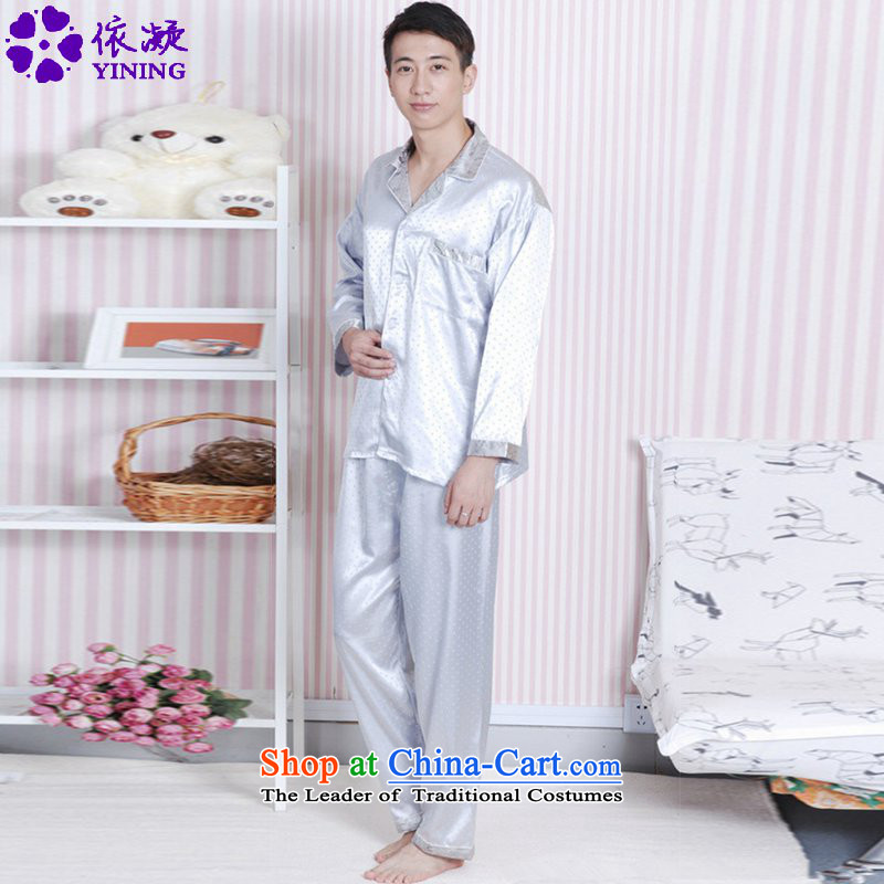 In accordance with the new fuser men retro China wind lapel CSMS stamp shirt + casual pants two kits Tang Dynasty Package in accordance with the XL, gray LGD/SH0007# -A fuser , , , shopping on the Internet