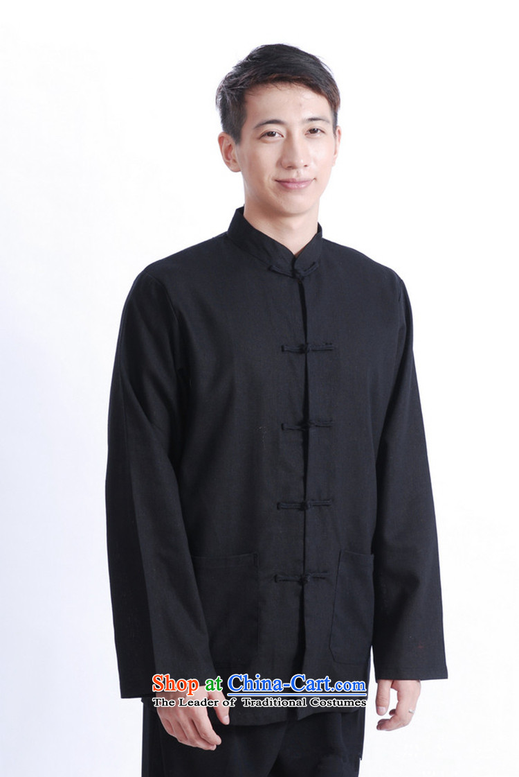 In accordance with the new spring and autumn gel men Tang blouses and stylish collar single row detained pure color Tang dynasty long-sleeved top coat LGD/J1083# black 2XL Photo, prices, brand platters! The elections are supplied in the national character of distribution, so action, buy now enjoy more preferential! As soon as possible.
