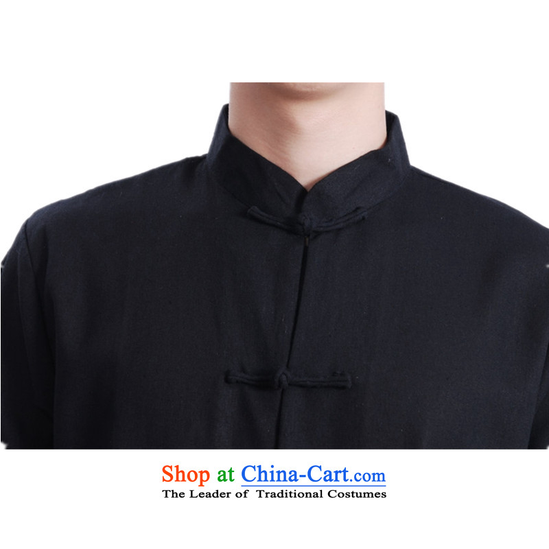In accordance with the new spring and autumn gel men Tang blouses and stylish collar single row detained pure color Tang dynasty long-sleeved top coat LGD/J1083# 2XL, black in accordance with the fuser has been pressed shopping on the Internet