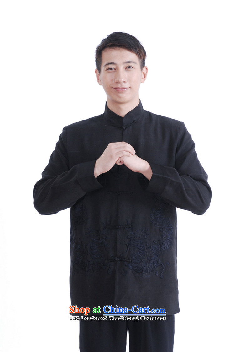 In accordance with the new stylish spring and autumn gel Men's Mock-Neck qipao Tang dynasty Classic tray clip embroidery father replacing Tang jackets LGD/M1149# black L picture, prices, brand platters! The elections are supplied in the national character of distribution, so action, buy now enjoy more preferential! As soon as possible.