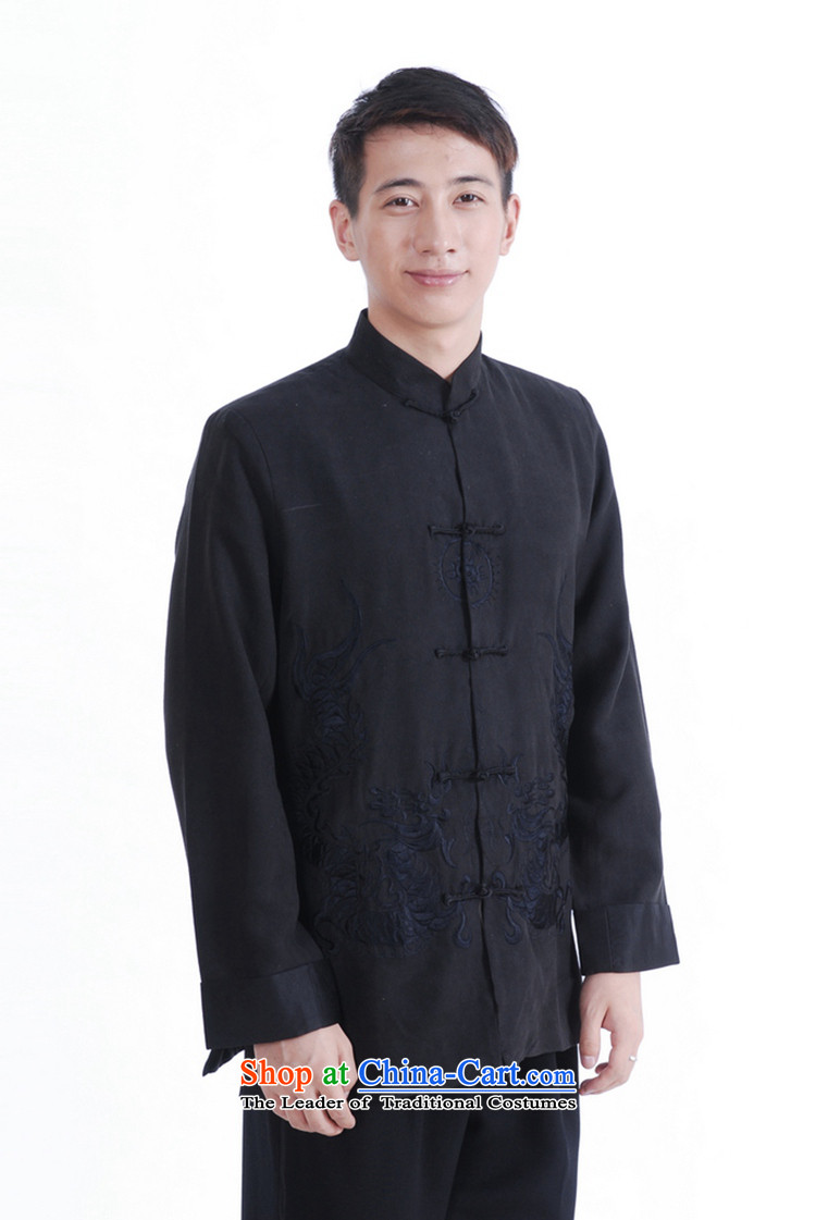 In accordance with the new stylish spring and autumn gel Men's Mock-Neck qipao Tang dynasty Classic tray clip embroidery father replacing Tang jackets LGD/M1149# black L picture, prices, brand platters! The elections are supplied in the national character of distribution, so action, buy now enjoy more preferential! As soon as possible.