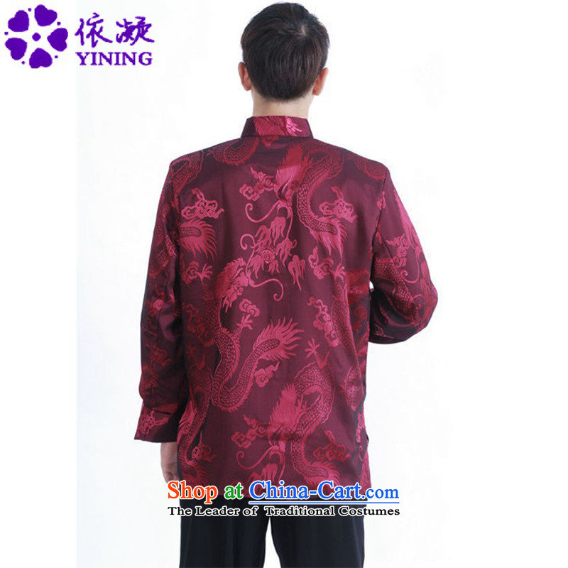 In accordance with the Fuser Spring New Men's Mock-Neck Chinese clothing straight Stretches the classic tray clip loaded father Tang jackets LGD/M1141# figure in accordance with the fuser has been pressed, online shopping