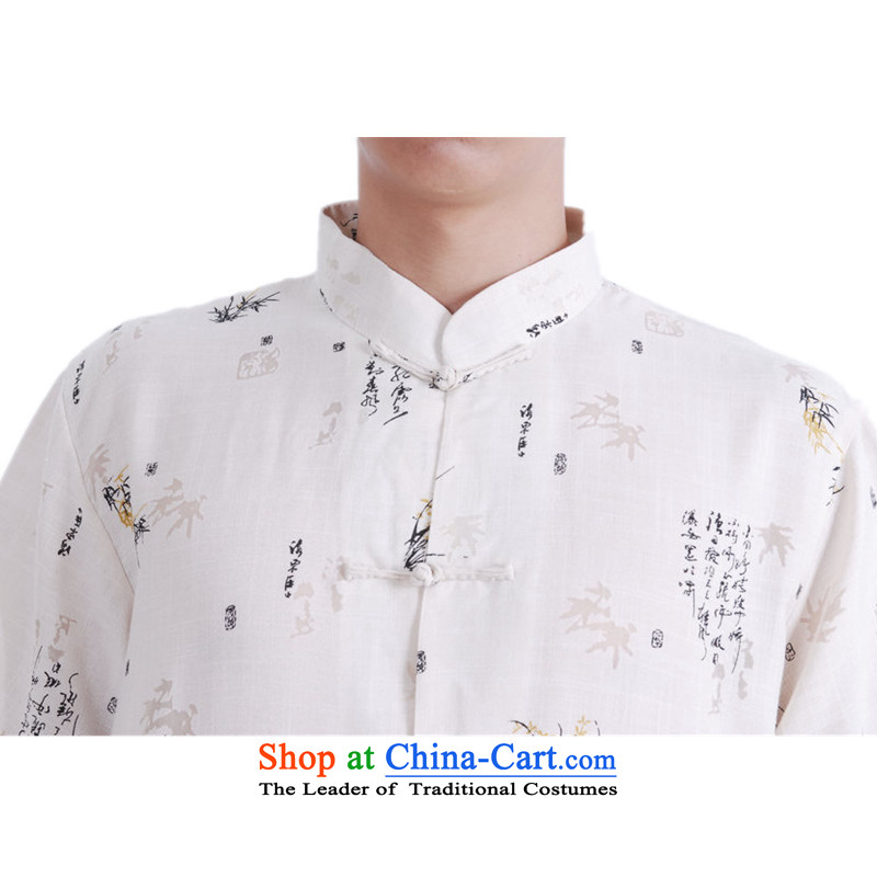 In accordance with the new summer gel men of ethnic daily Tang Dynasty Short-Sleeve Mock-Neck Classic tray clip Tang blouses LGD/M0003#  XL, in accordance with the fuser as shown in Figure , , , shopping on the Internet