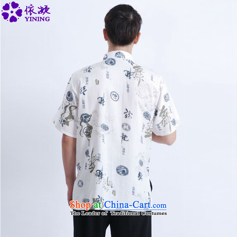 In accordance with the fuser for summer new retro ethnic Tang Dynasty Short-Sleeve Mock-Neck straight cut short-sleeved load dad suit Tang blouses LGD/M0005# figure in accordance with the fuser has been pressed, online shopping