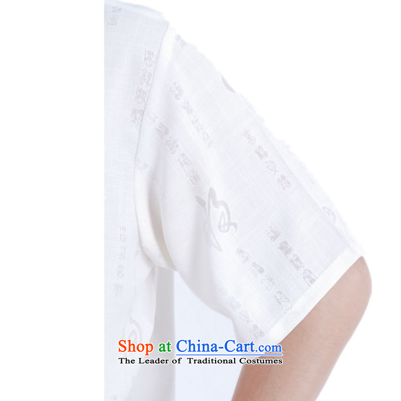 In accordance with the fuser for summer New Men Chinese Tang dynasty short-sleeved qipao Mock-neck classical disc loading father short-sleeved detained Tang blouses LGD/M0020# figure in accordance with the fuser has been pressed, online shopping