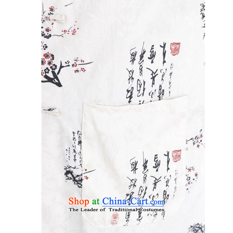 In accordance with the fuser for summer New Men Tang dynasty qipao gown direct collar classical disc loading dad detained Tang dynasty short-sleeved T-shirt LGD/M0021# figure in accordance with the fuser has been pressed XL, online shopping