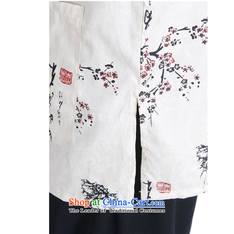 In accordance with the fuser for summer New Men Tang dynasty qipao gown direct collar classical disc loading dad detained Tang dynasty short-sleeved T-shirt LGD/M0021# figure in accordance with the fuser has been pressed XL, online shopping