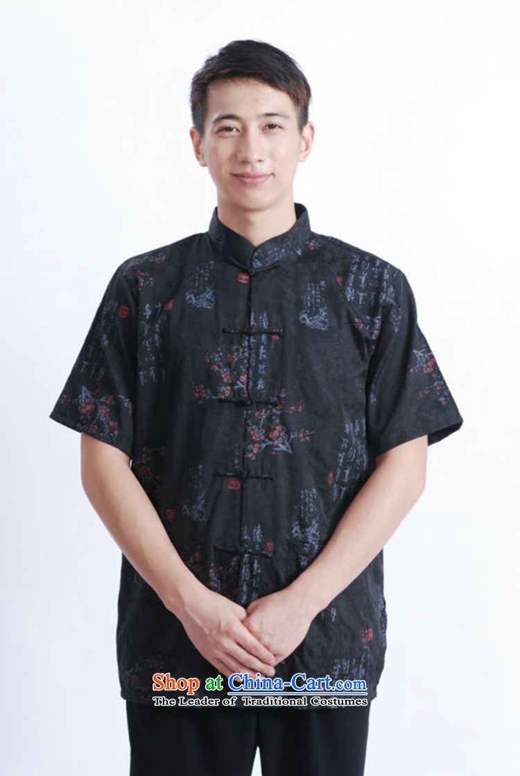 In accordance with the fuser for summer stylish new men Chinese Daily Tang dynasty qipao text stamp father load flower short-sleeved blouses Lgd/m0022# Tang Black M picture, prices, brand platters! The elections are supplied in the national character of distribution, so action, buy now enjoy more preferential! As soon as possible.
