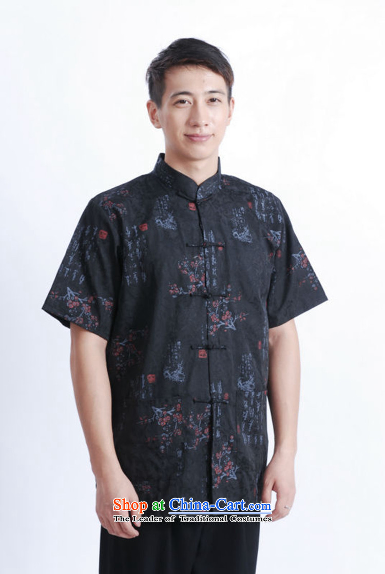 In accordance with the fuser for summer stylish new men Chinese Daily Tang dynasty qipao text stamp father load flower short-sleeved blouses Lgd/m0022# Tang Black M picture, prices, brand platters! The elections are supplied in the national character of distribution, so action, buy now enjoy more preferential! As soon as possible.