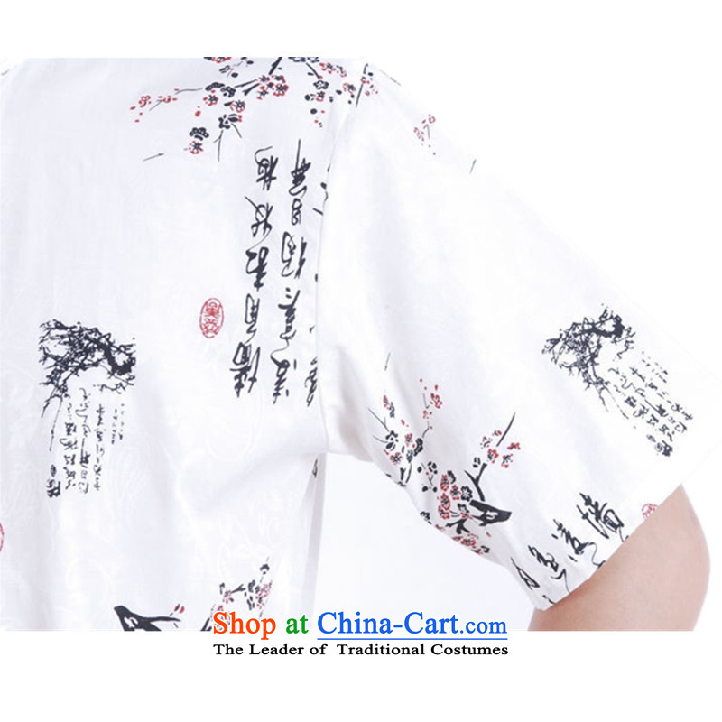 In accordance with the fuser for summer stylish new men retro ethnic short-sleeved Tang dynasty Mock-neck leisure father terminal with tang blouses shirt Lgd/m0024 figure in accordance with the fuser has been pressed XL, online shopping