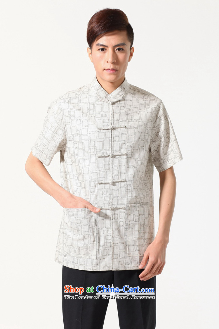 In accordance with the fuser for summer new men of ethnic Chinese Tang dynasty improved disk detained dad qipao classical replacing Tang dynasty LGD/M0054# short-sleeved T-shirt, beige L picture, prices, brand platters! The elections are supplied in the national character of distribution, so action, buy now enjoy more preferential! As soon as possible.