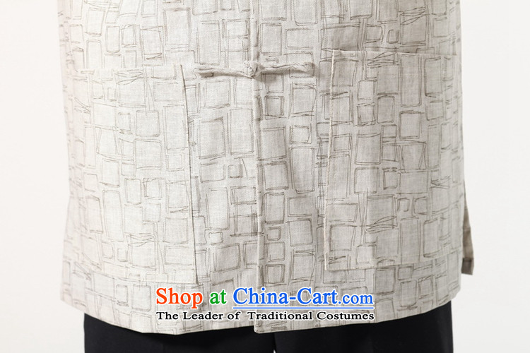 In accordance with the fuser for summer new men of ethnic Chinese Tang dynasty improved disk detained dad qipao classical replacing Tang dynasty LGD/M0054# short-sleeved T-shirt, beige L picture, prices, brand platters! The elections are supplied in the national character of distribution, so action, buy now enjoy more preferential! As soon as possible.