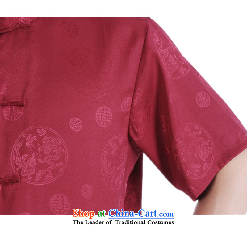 In accordance with the fuser for summer new men of nostalgia for the sheikhs Tang dynasty Classic shirt wind up my father Tang dynasty load detained short-sleeved T-shirt  , L, in accordance with Figure LGD/M2065# fuser , , , shopping on the Internet
