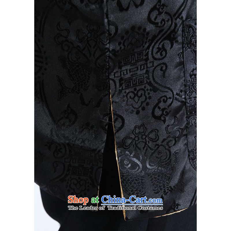 In accordance with the new fuser men retro sheikhs wind Tang dynasty cheongsam collar jacquard duplex through his father with tang jackets LGD/M1040# figure , L, in accordance with the fuser has been pressed shopping on the Internet