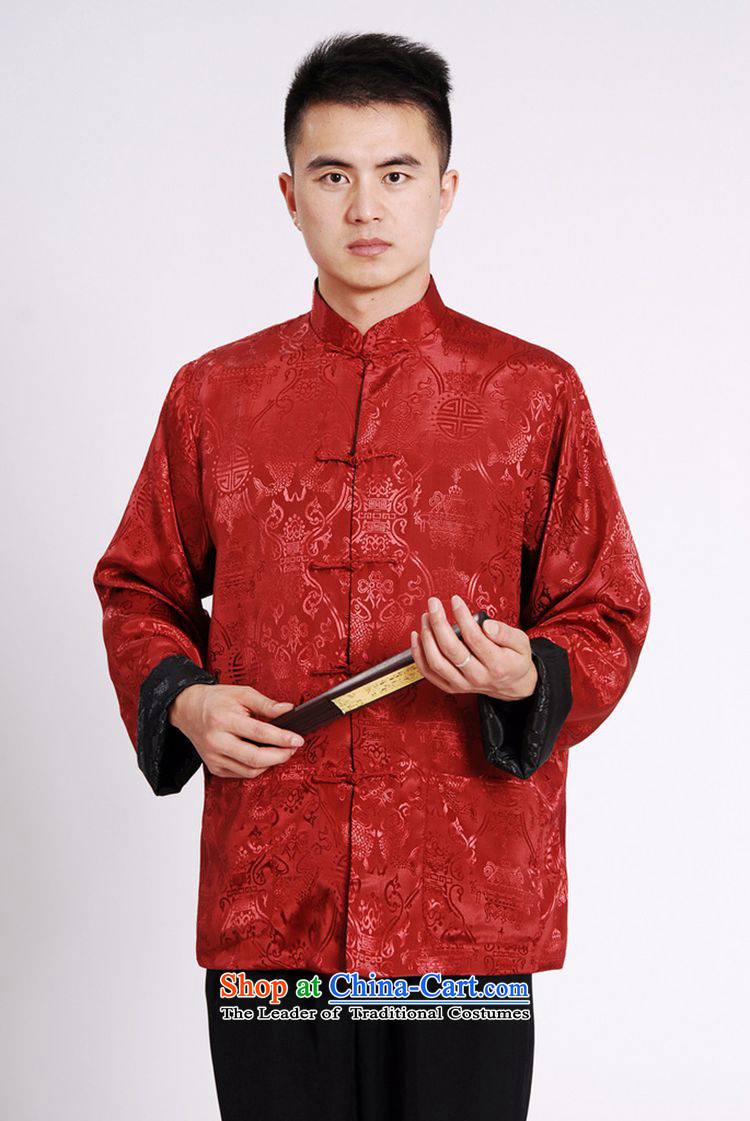 In accordance with the new spring and autumn gel men daily improved Tang Gown cheongsam collar jacquard duplex through his father with Tang Dynasty Long-sleeve LGD/M1045# figure XL Photo, prices, brand platters! The elections are supplied in the national character of distribution, so action, buy now enjoy more preferential! As soon as possible.