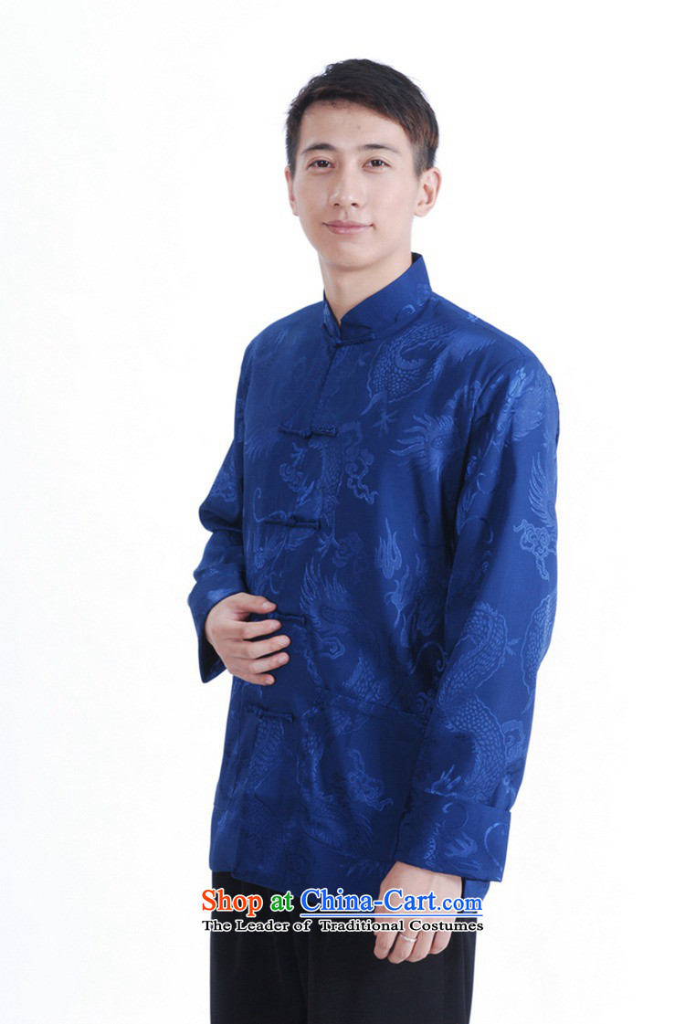 In accordance with the new stylish spring and autumn gel men going back to the Tang dynasty cheongsam collar jacquard Classic tray clip loaded father Tang jackets LGD/M1140# BLUE XL Photo, prices, brand platters! The elections are supplied in the national character of distribution, so action, buy now enjoy more preferential! As soon as possible.