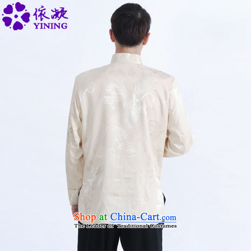 In accordance with the new spring and autumn gel men long-sleeved Tang dynasty qipao stylish jacquard single row detained father replacing Tang jackets LGD/M1144# figure in accordance with the fuser has been pressed, online shopping