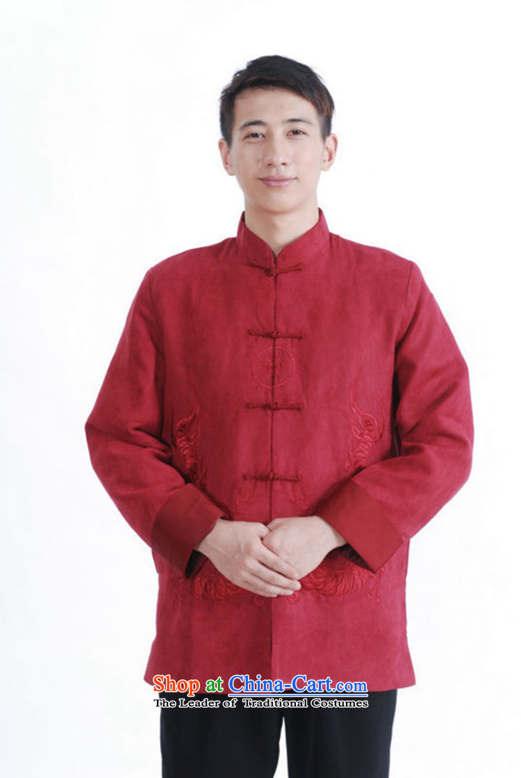 In accordance with the new spring and autumn gel men daily Chinese Tang dynasty improved cheongsam collar double dragon embroidered with Father Tang jackets Lgd/m1147# Magenta, pictures, prices, 2XL brand platters! The elections are supplied in the national character of distribution, so action, buy now enjoy more preferential! As soon as possible.