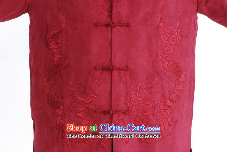 In accordance with the new spring and autumn gel men daily Chinese Tang dynasty improved cheongsam collar double dragon embroidered with Father Tang jackets Lgd/m1147# Magenta, pictures, prices, 2XL brand platters! The elections are supplied in the national character of distribution, so action, buy now enjoy more preferential! As soon as possible.