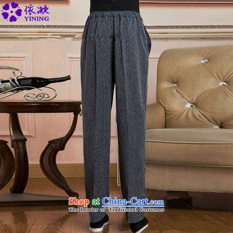 In accordance with the new fuser men Tang pants elastic waist pure color tie band father replacing Tang pants WNS/2505# -5# XL, in accordance with the fuser has been pressed shopping on the Internet