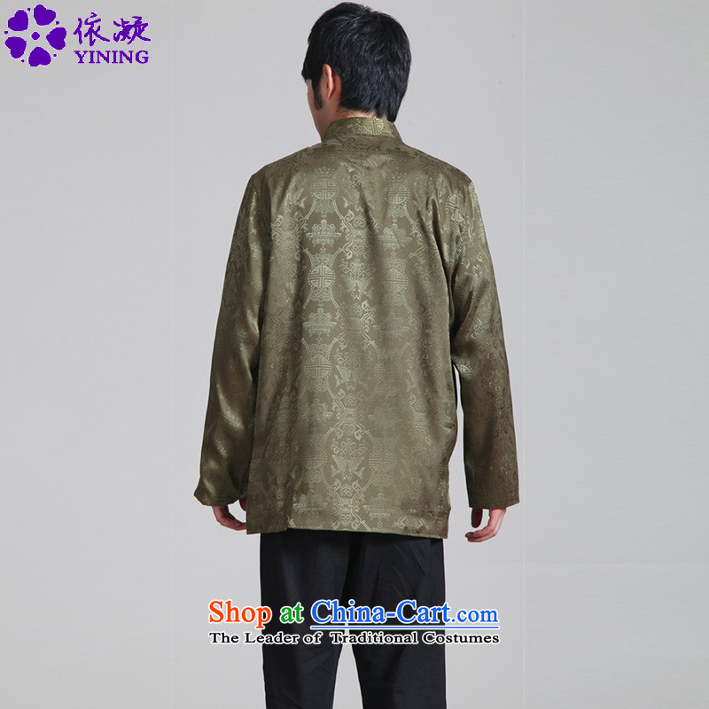 In accordance with the new fuser men of ethnic improved Tang dynasty cheongsam collar jacquard post's jacket Tang WNS/0937# -1# costumes, L, in accordance with the fuser has been pressed shopping on the Internet