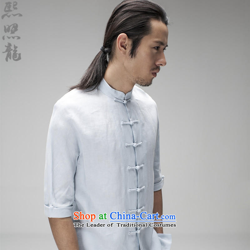 Hee-Snapshot Loaded male summer Tang Lung short-sleeved Chinese shirt collar plain linen china wind men wearing black comedies men S, Hee-snapshot (XZAOLONG lung) , , , shopping on the Internet