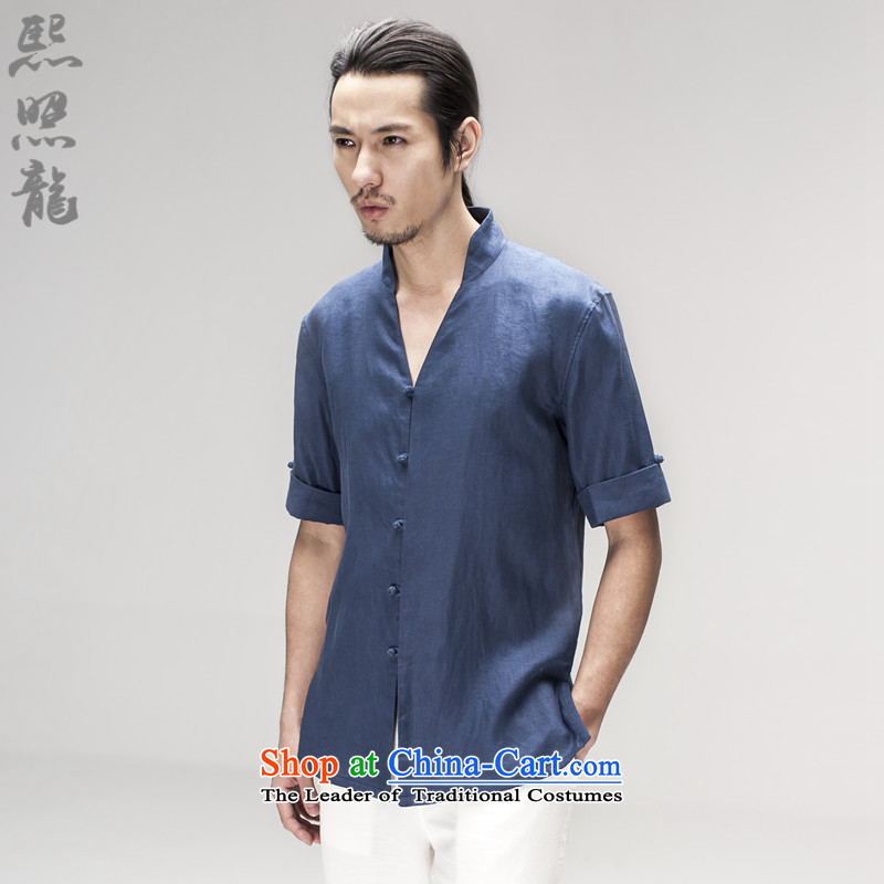 Hee-Snapshot Lung New China wind men's shirts and flax short-sleeved Ronald Tang Dynasty Chinese national ball-dress shirt , red wine-hee (XZAOLONG snapshot lung) , , , shopping on the Internet