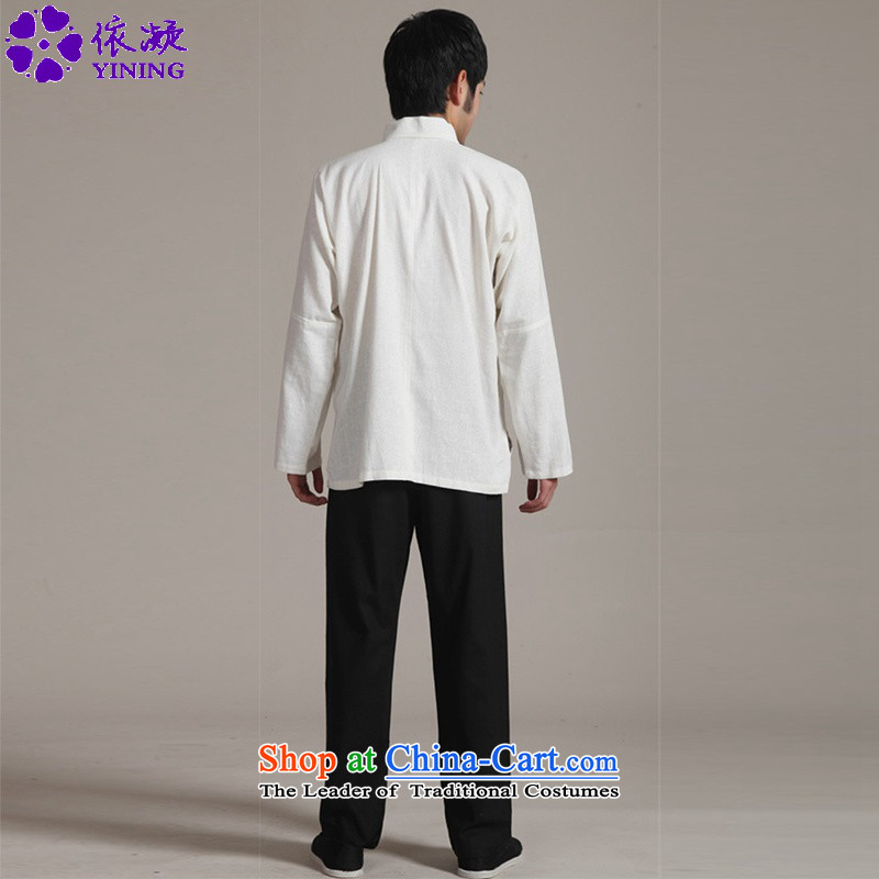 In accordance with the new fuser men of nostalgia for the improvement of the Tang dynasty wind-long-sleeved shirt + casual pants Tang Dynasty Package Kung Fu Tang dynasty WNS/2352 Kit , L, in accordance with the fuser has been pressed -3# shopping on the