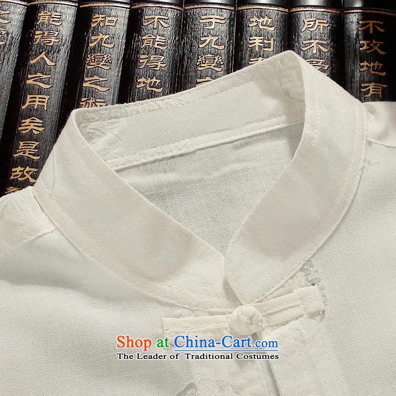 The Lhoba nationality Wei Mephidross UNPROFOR men Tang Dynasty Package summer cotton linen tunic men short-sleeved breathability and comfort casual package mail white 170, Warranty, Judy Wai (B.L.WEIMAN Overgrown Tomb) , , , shopping on the Internet