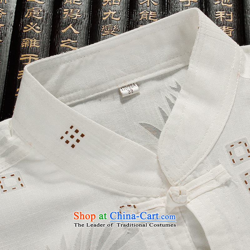 The Lhoba nationality Wei Mephidross Warranty Tang dynasty China wind male short-sleeved shirts in linen men cotton linen clothes summer older father replacing beige 180, Warranty, Judy Wai (B.L.WEIMAN Overgrown Tomb) , , , shopping on the Internet