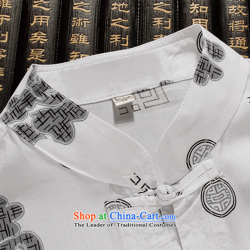 The Lhoba nationality Wei Mephidross Warranty China wind men short-sleeved shirt Tang Dynasty Cotton Men thin layer shirt with white 175 Warranty father of the Lhoba nationality Wei (B.L.WEIMAN Overgrown Tomb) , , , shopping on the Internet
