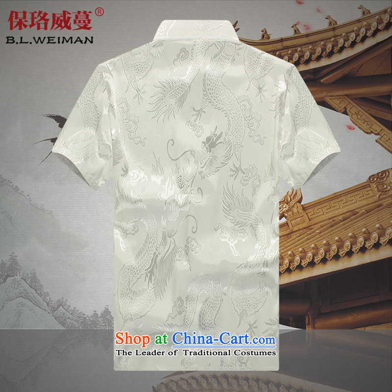 The Lhoba nationality Wei Overgrown Tomb in warranty older short-sleeved Tang dynasty male summer Kam thick China wind Tai Lung Men's Shirt father boxed genuine product warranty, Judy Wai 175 White Golden Harvest (B.L.WEIMAN) , , , shopping on the Interne