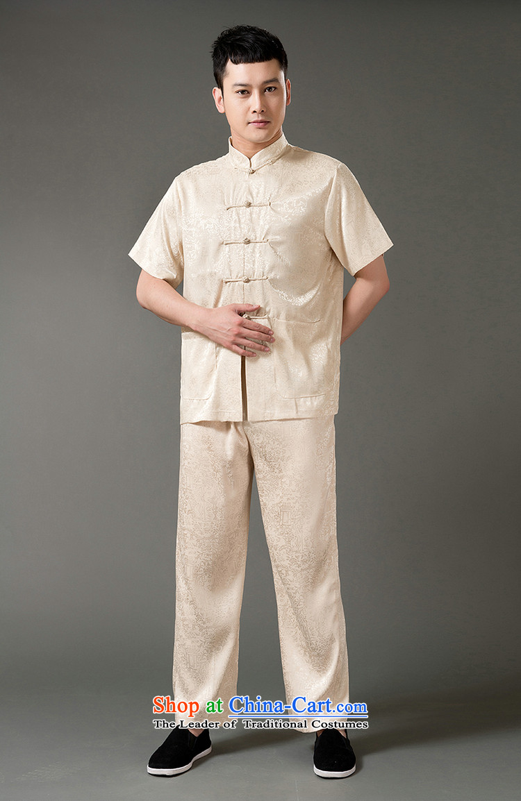 Boris poem federation short-sleeved Tang Dynasty Package for men and elderly men Tang dynasty 2015 Summer) Emulation silk Tang hand-held national costumes Chinese Tang dynasty collar beige XXXXL/190 picture, prices, brand platters! The elections are supplied in the national character of distribution, so action, buy now enjoy more preferential! As soon as possible.