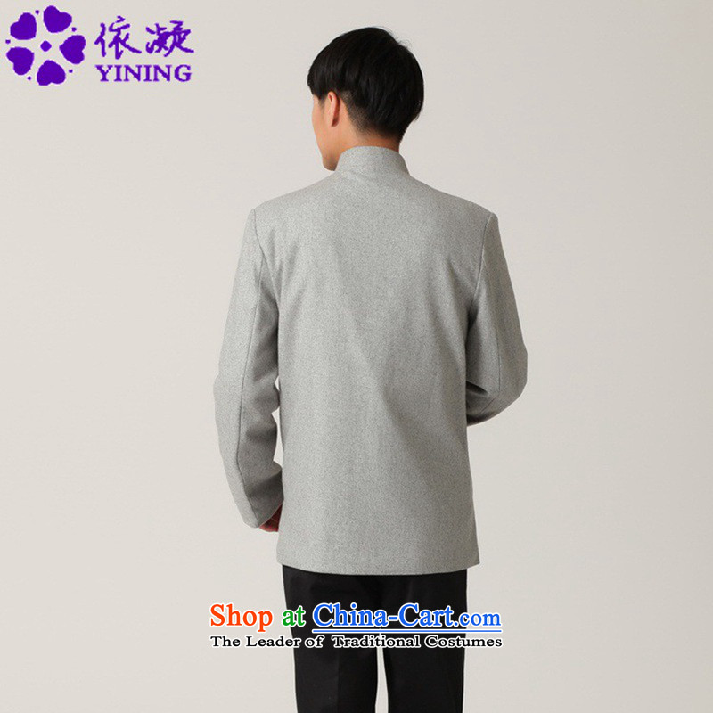 In accordance with the stylish new fuser men of ethnic Chinese tunic improved solid color word collar detained father replacing Tang WNS/2398# Jacket - 1 gray 2XL, according to gel , , , shopping on the Internet