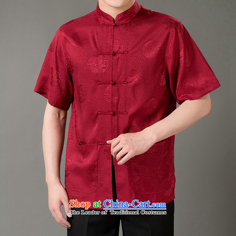 Boris poem federation short-sleeved Tang dynasty in Tang Dynasty elderly men by 2015 summer, emulation silk Tang blouses manually disc detained national costumes Chinese Tang dynasty white collar L/170, Federation Bao Shi (lianbangbos) , , , shopping on t