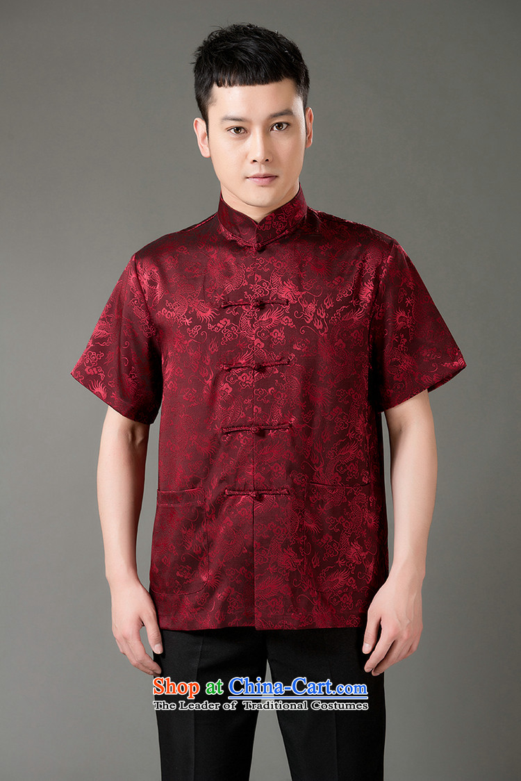 Boris poem federation short-sleeved Tang dynasty in Tang Dynasty elderly men by 2015 summer, emulation silk Tang blouses manually disc detained national costumes Chinese collar Tang Red XL/175 picture, prices, brand platters! The elections are supplied in the national character of distribution, so action, buy now enjoy more preferential! As soon as possible.