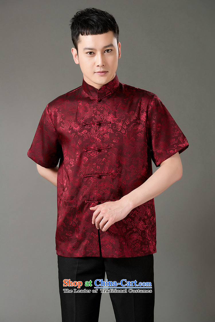 Boris poem federation short-sleeved Tang dynasty in Tang Dynasty elderly men by 2015 summer, emulation silk Tang blouses manually disc detained national costumes Chinese collar Tang Red XL/175 picture, prices, brand platters! The elections are supplied in the national character of distribution, so action, buy now enjoy more preferential! As soon as possible.