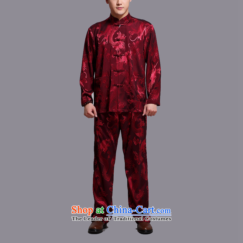 Kanaguri Mouse Tang dynasty and the spring and summer new long-sleeved jacket in Chinese father dress older men Tang Dynasty Package large red XL, Kim Gopher (JINLISHU) , , , shopping on the Internet