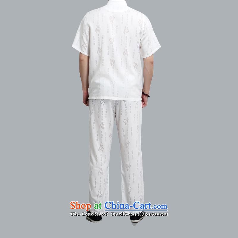 Kanaguri mouse new summer, older men Tang dynasty short-sleeved T-shirt kit for larger business casual Tang dynasty China wind white , L kanaguri mouse (JINLISHU) , , , shopping on the Internet