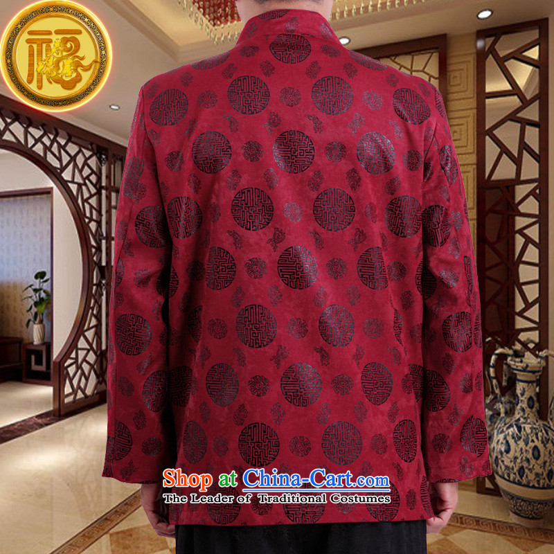 Mr Tang Dynasty poem federation male long-sleeved 2015 New China wind spring and autumn in consultations over the life of older birthday wearing Chinese father jackets red 175 federal Bao Shi (lianbangbos) , , , shopping on the Internet