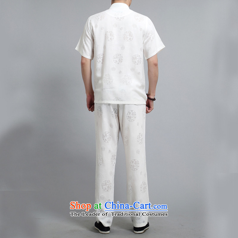 Kanaguri mouse linen men Tang Dynasty Package short-sleeved shirt summer manually disc detained Chinese national costumes comfortable white XXXL, kanaguri mouse (JINLISHU) , , , shopping on the Internet