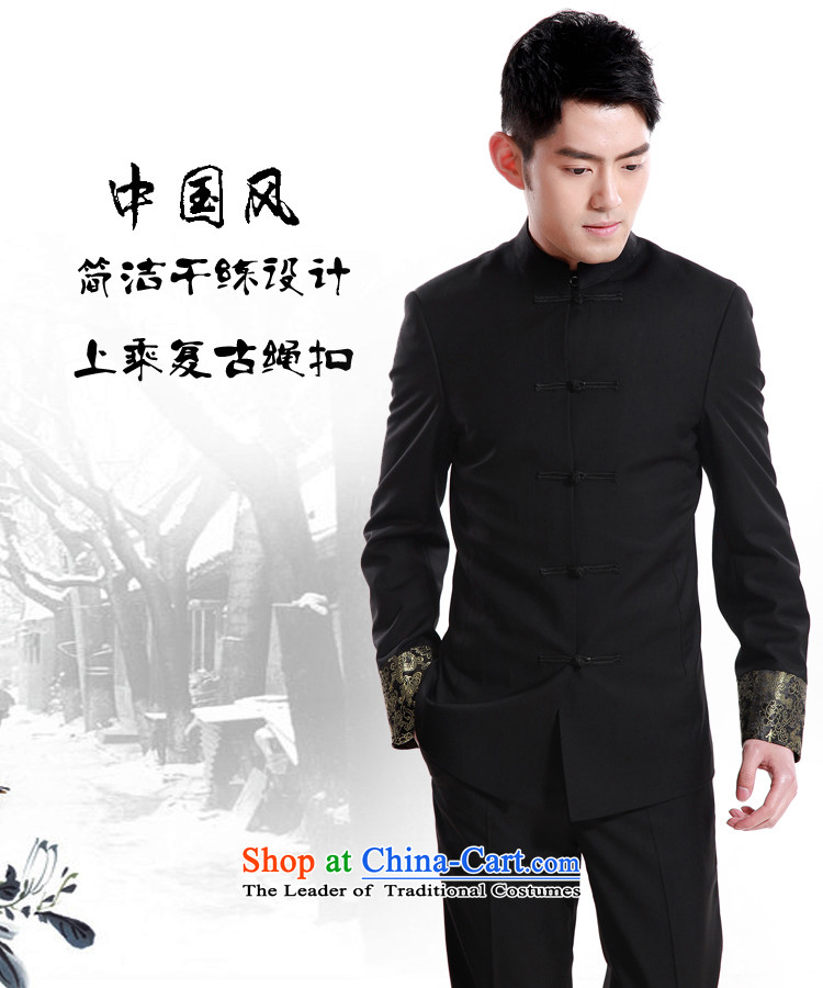 Dragon dry Tang Dynasty Chinese tunic collar suits suits China wind Han-Sau San men casual black L/175 picture, prices, brand platters! The elections are supplied in the national character of distribution, so action, buy now enjoy more preferential! As soon as possible.