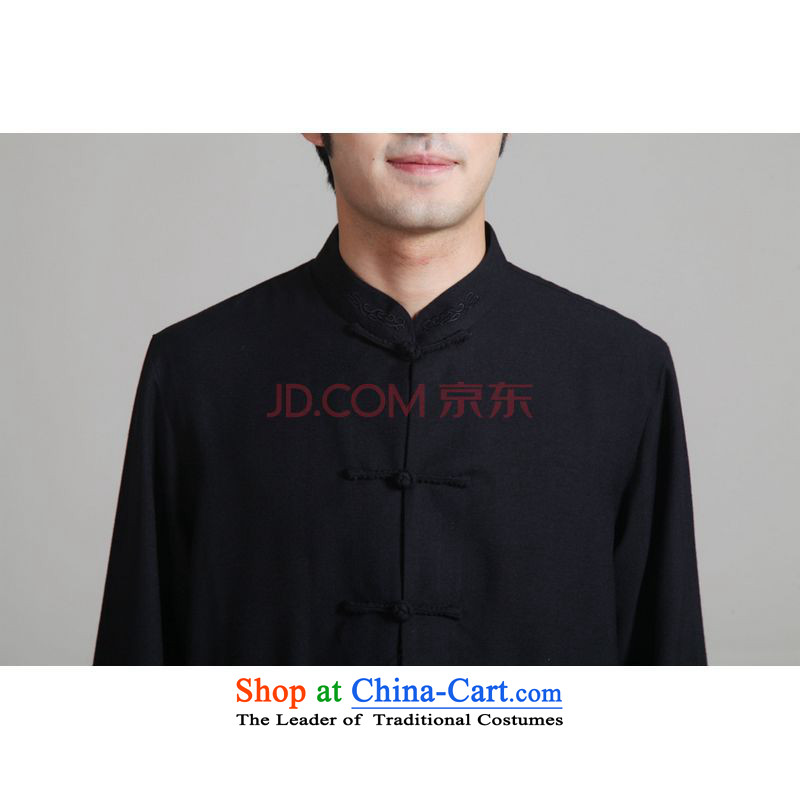 On optimizing ipo men Tang dynasty long-sleeved Kit Mock-Neck Shirt cotton linen kung fu tai chi Services - 1 black , L, Shanghai, optimization options , , , shopping on the Internet