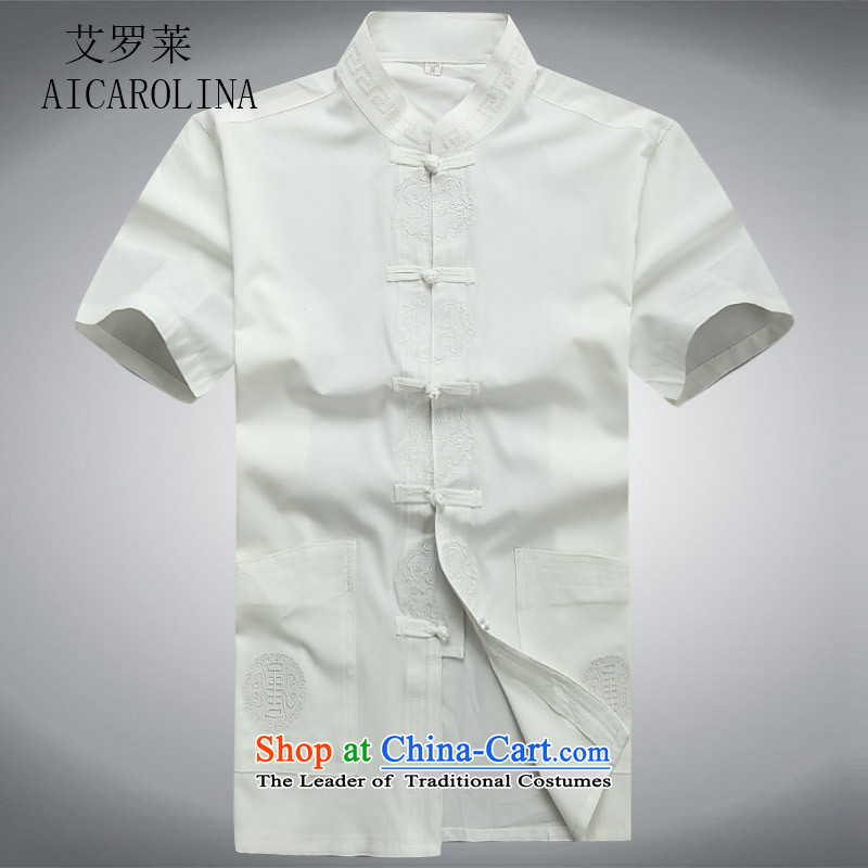 Hiv Rollet men short-sleeved T-shirt kit male summer cotton Tang dynasty short-sleeved shirt increase male White Kit , L, HIV (AICAROLINA ROLLET) , , , shopping on the Internet