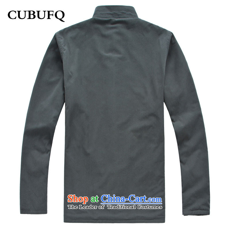 Old folk weave genuine cubufq pure cotton warm long-sleeved men Tang add lint-free thick men's solid color gray 180/42,cubufq,,, Tang dynasty shopping on the Internet